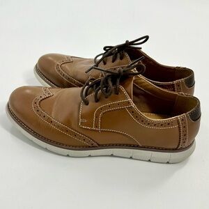 Johnston & Murphy Brown Wingtip Classic Oxford‎ Dress  Shoes boys size 6.5M